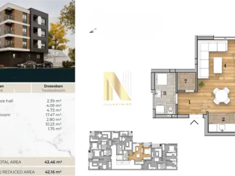 Prodaja, dvosoban stan, 43m², Telep, Novi Sad Sve Podlokacije