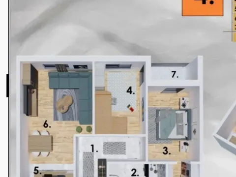 Sale, two bedroom apartment, 54m², Ilino, Bar - image 2