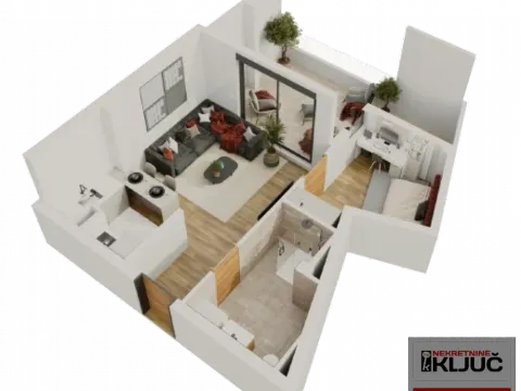 Sale, two bedroom apartment, 49m², Salajka, Novi Sad Sve Podlokacije