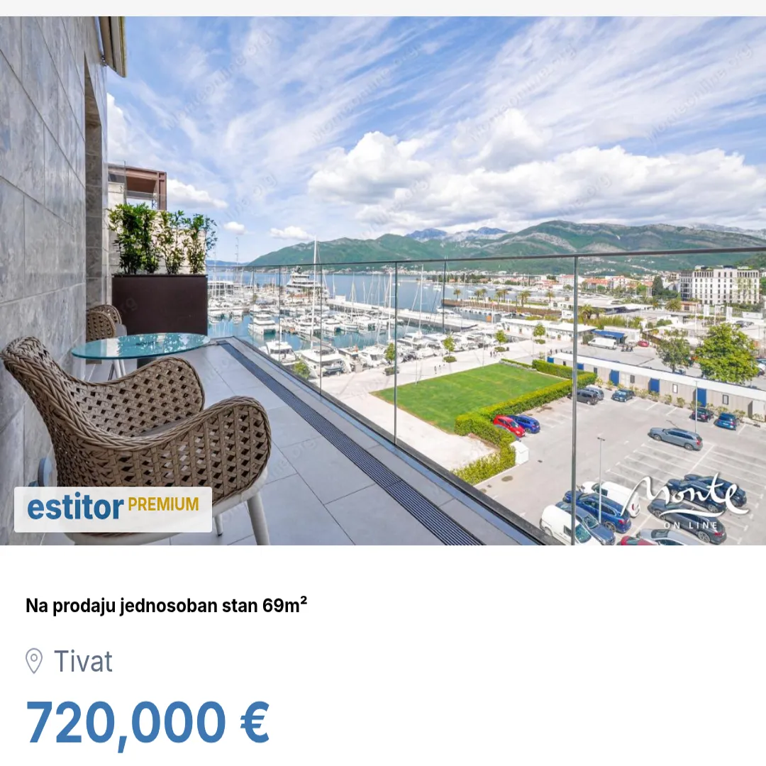 Sale, one bedroom apartment, 69m², Porto Montenegro, Tivat
