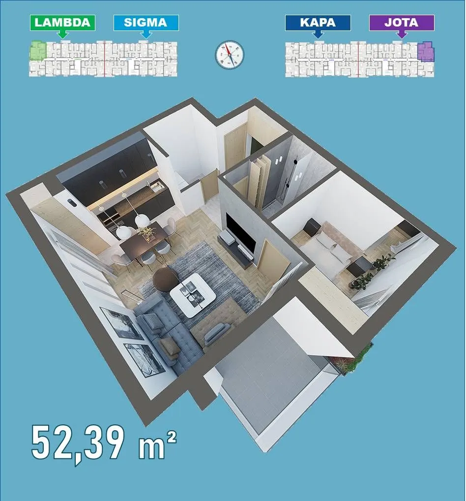 Prodaja, dvosoban stan, 52m², Stari Banovci, Stara Pazova