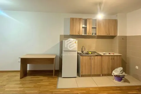 Manja kuhinja sa drvenim elementima i frižiderom. - image 12