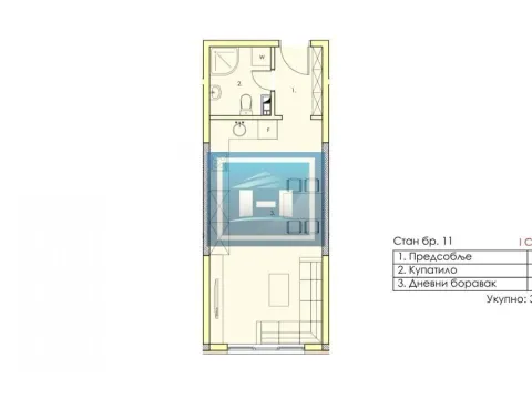 Sale, studio apartment, 31m², Centar, Jagodina