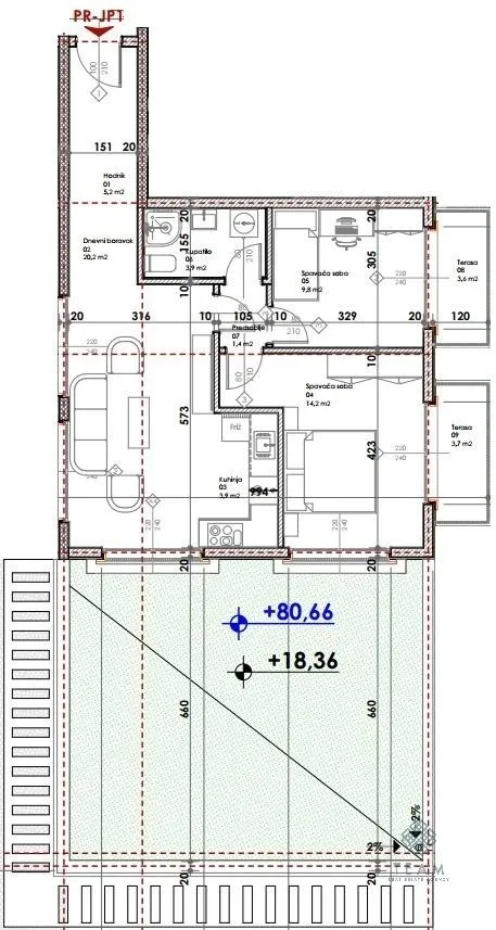 Sale, two bedroom apartment, 116m², Dubovica, Budva