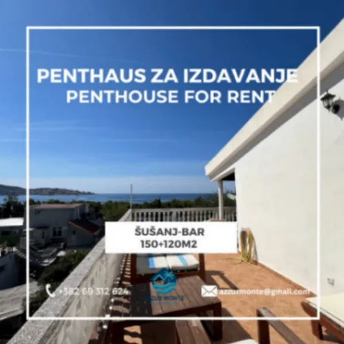 Izdavanje, trosoban stan, 270m², Šušanj, Bar