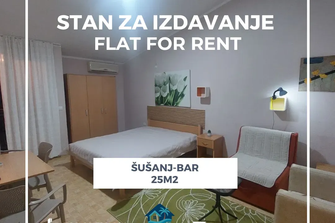 Rent, studio apartment, 25m², Šušanj, Bar