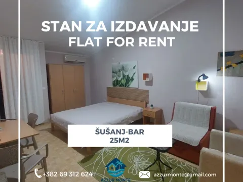 Rent, studio apartment, 25m², Šušanj, Bar - image 1