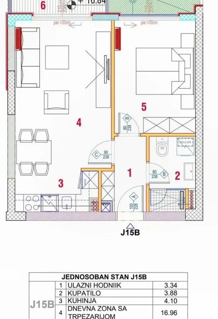 Prodaja, jednosoban stan, 43m², Zagorič, Podgorica