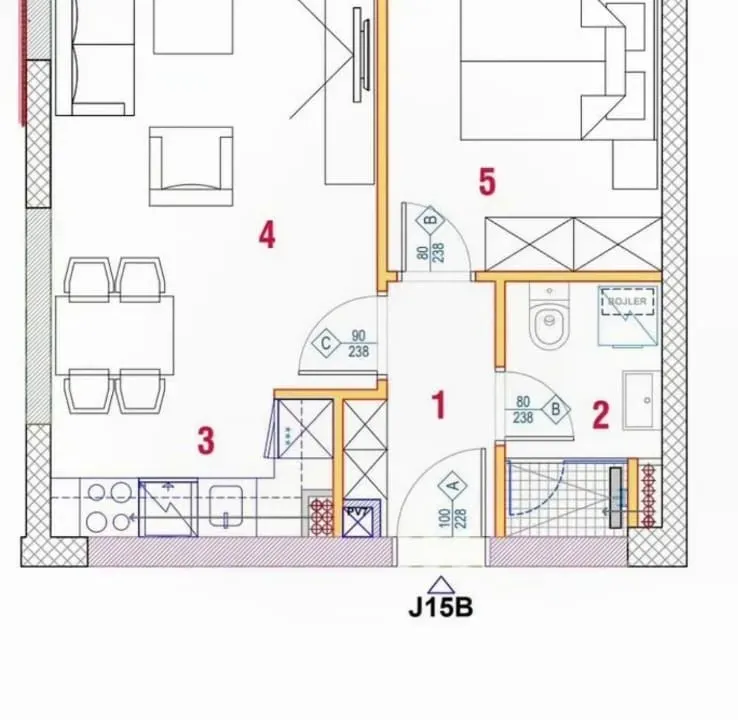 Sale, one bedroom apartment, 43m², Zagorič, Podgorica