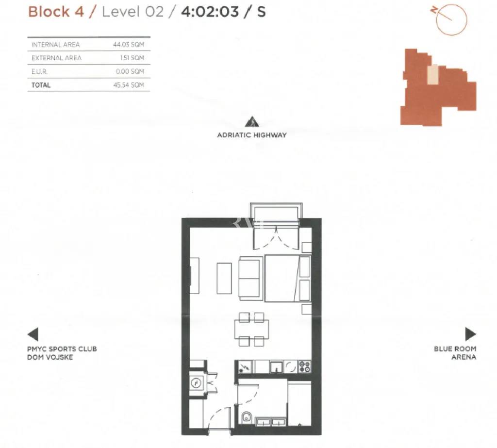 Prodaja, stan, 45m², Boka Place, Tivat