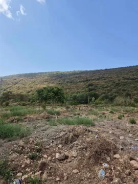 Zeleni plac sa niskim rastinjem u prizemnom predjelu ispred brda. - image 7