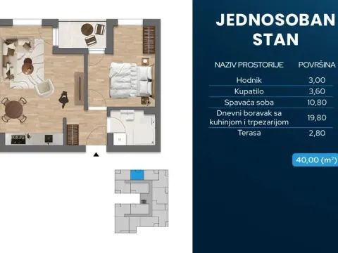 Prodaja, jednosoban stan, 40m², Ljubović, Podgorica - image 4