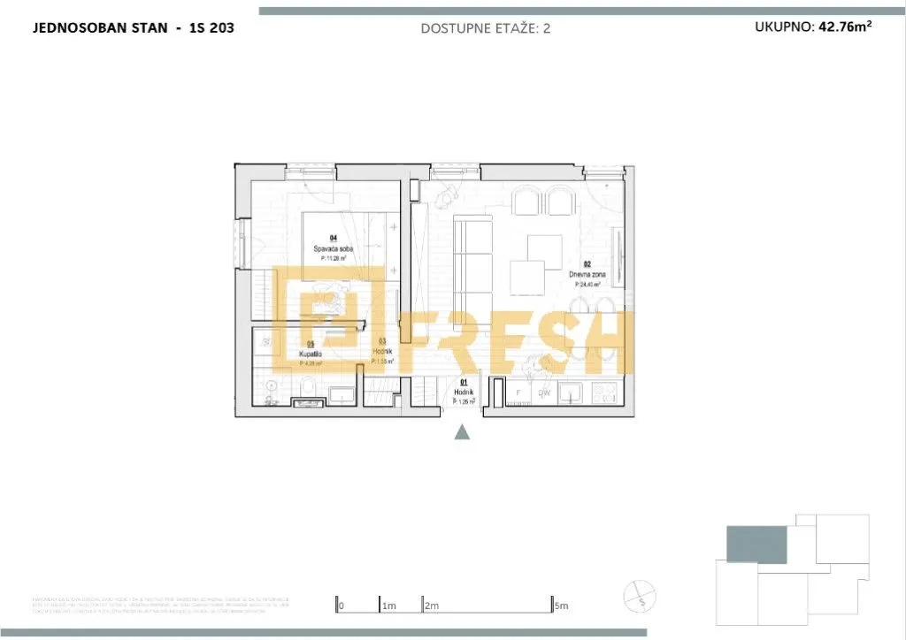 Sale, one bedroom apartment, 42m², Kolašin, Crna Gora