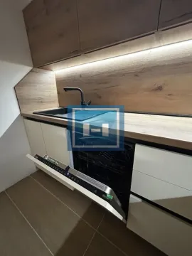 Moderna kuhinja sa sudoperom i otvorenom mašinom za pranje suđa. - image 10