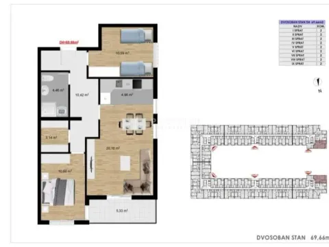 Sale, two bedroom apartment, 70m², Stari Aerodrom, Podgorica - image 6