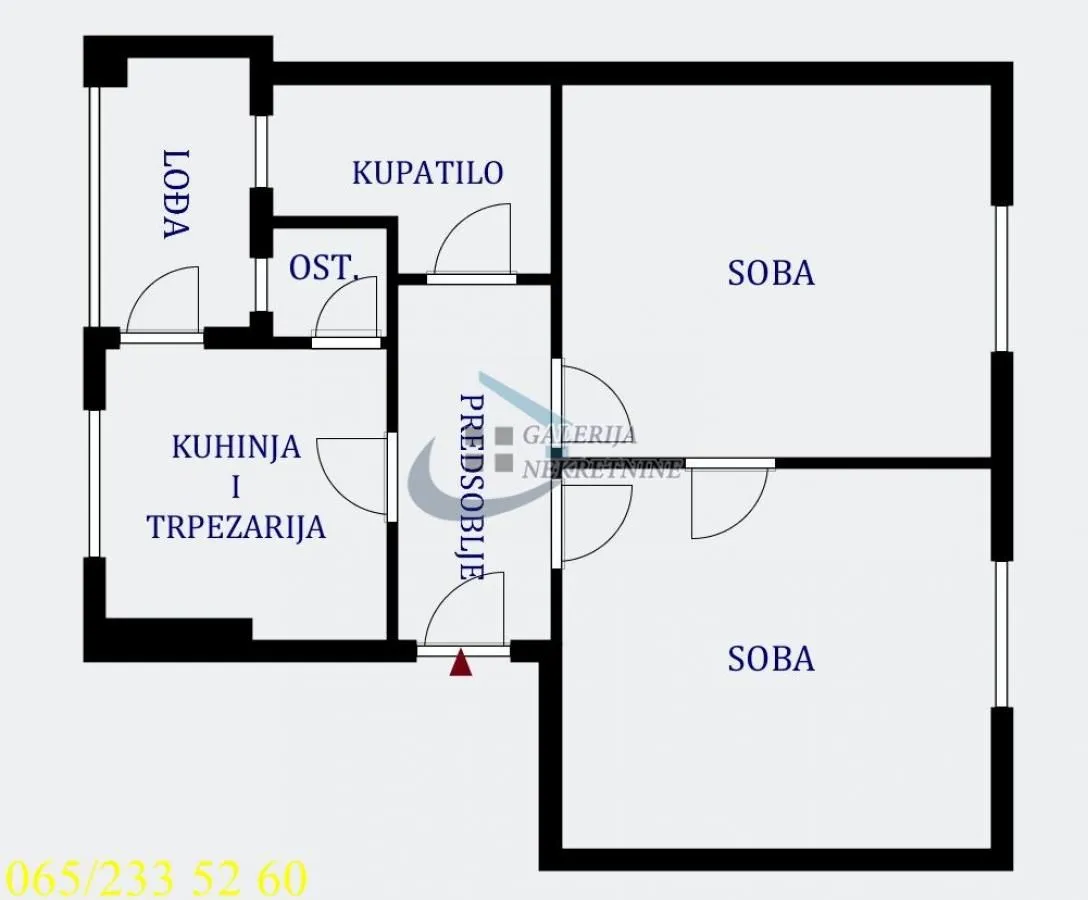Sale, two bedroom apartment, 55m², Vračar Sve Podlokacije, Beograd