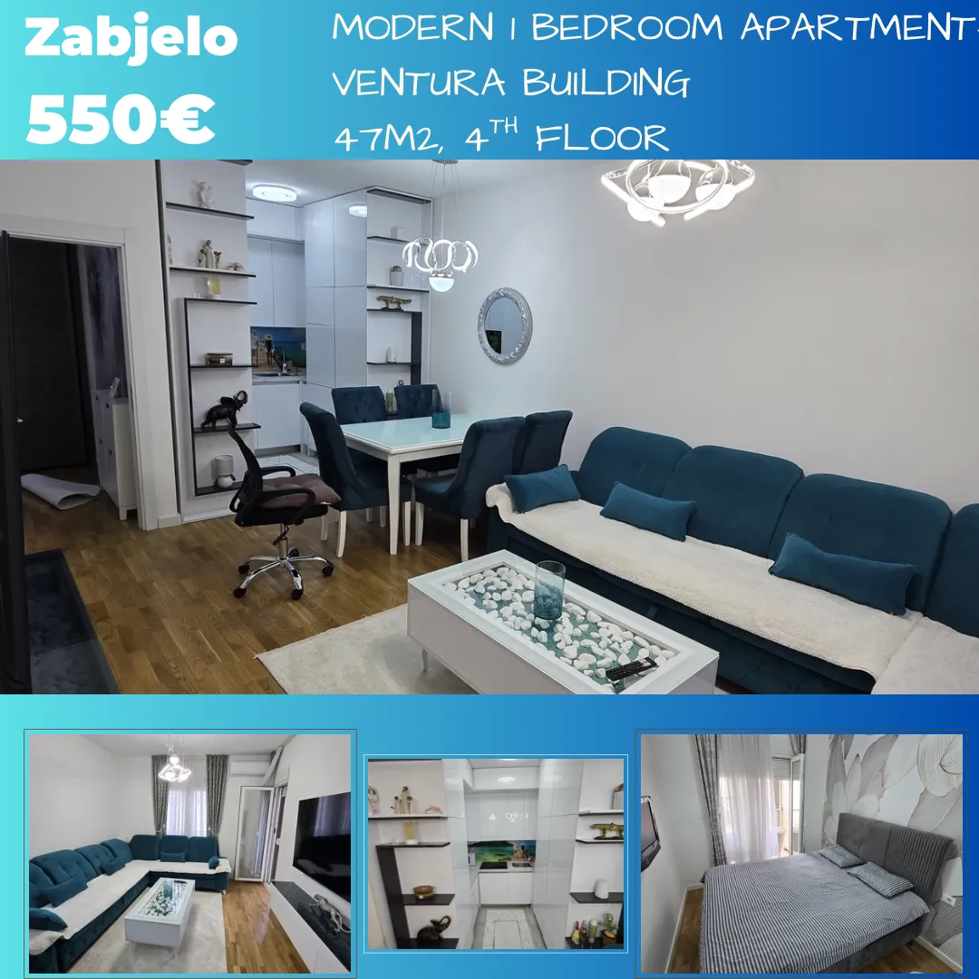 Izdavanje, jednosoban stan, 47m², Zabjelo, Podgorica