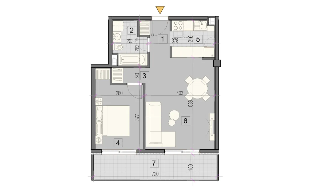Sale, two bedroom apartment, 56m², Voždovac, Voždovac Sve Podlokacije