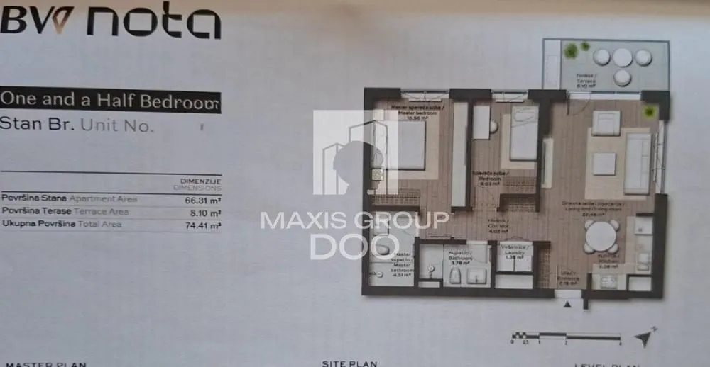 Sale, two bedroom apartment, 74m², Savski Venac, Beograd