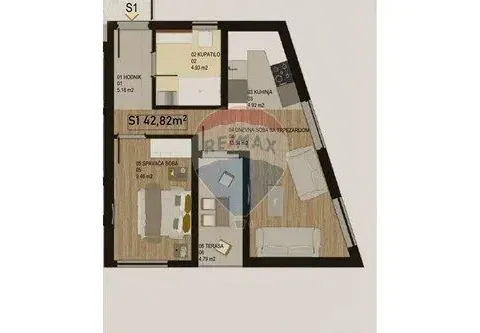 Sale, one bedroom apartment, 43m², Bar, Crna Gora - image 4