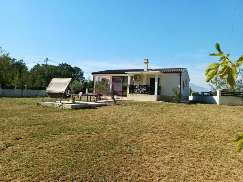 Exterior view of the house with a spacious yard and sun loungers. - image 5