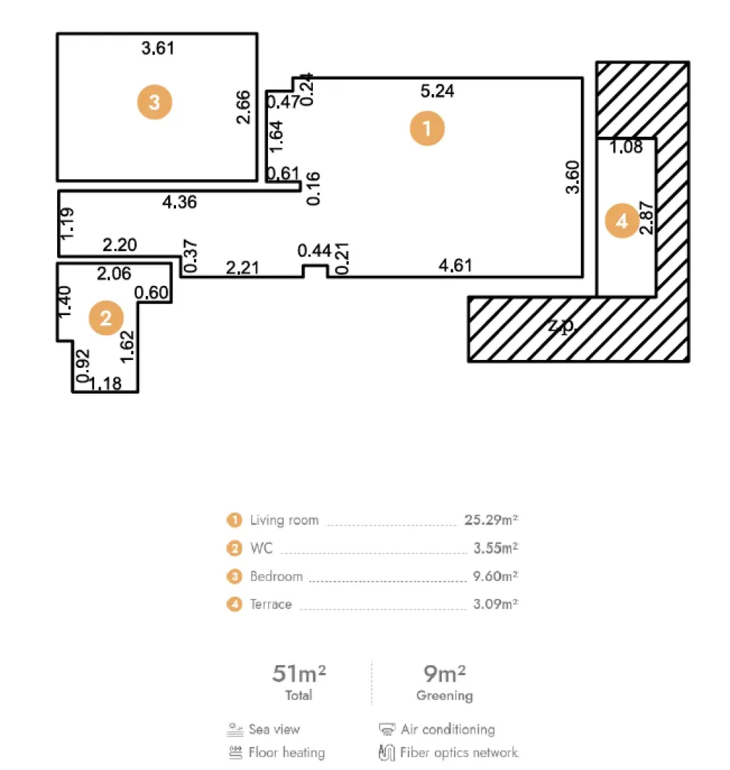 Prodaja, jednosoban stan, 51m², Bečići, Budva