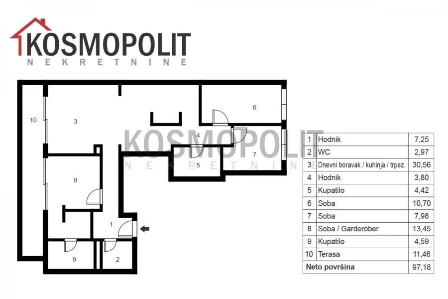Prodaja, četvorosoban stan, 97m², Banovo Brdo, Beograd