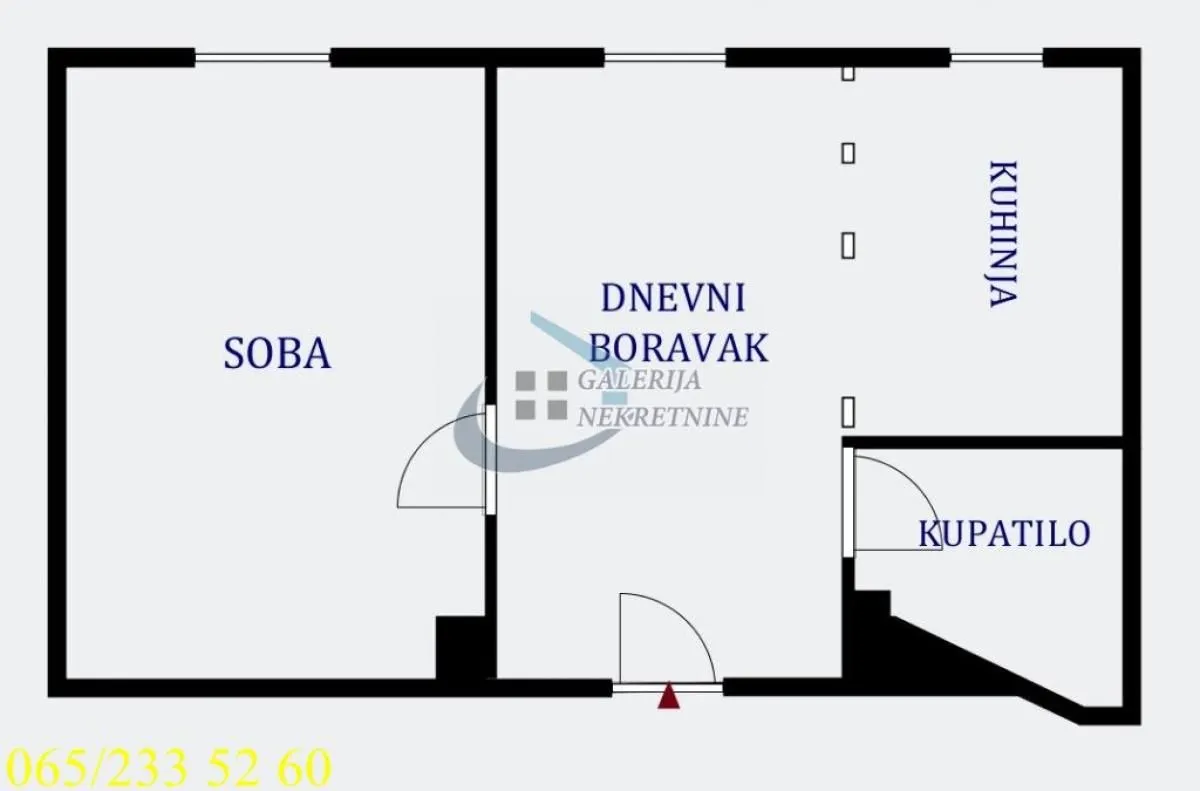 Sale, two bedroom apartment, 37m², Đeram Pijaca, Beograd