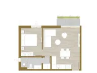 Prodaja, jednosoban stan, 41m2, Konik, Podgorica