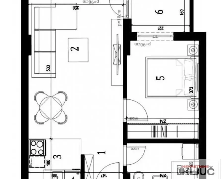 Sale, two bedroom apartment, 42m², Klisa, Novi Sad Sve Podlokacije