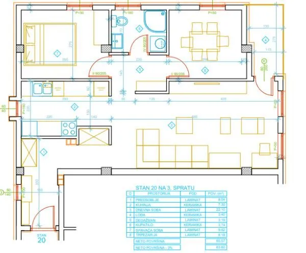 Sale, two bedroom apartment, 64m², Palilula, Niš