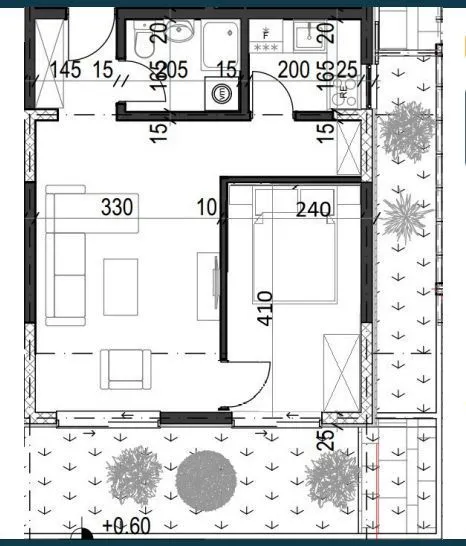 Sale, one bedroom apartment, 38m², Radanovići, Kotor