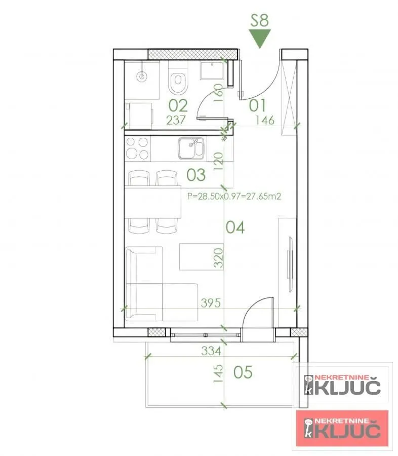 Sale, studio apartment, 28m², Telep, Novi Sad Sve Podlokacije