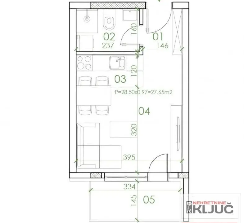 Sale, studio apartment, 28m², Telep, Novi Sad Sve Podlokacije