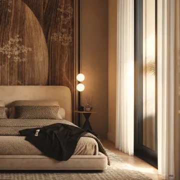 Moderna i elegantno uređena spavaća soba sa bračnim krevetom. - image 9