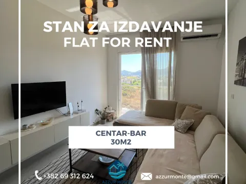 Izdavanje, garsonjera, 30m², Centar, Bar - image 1