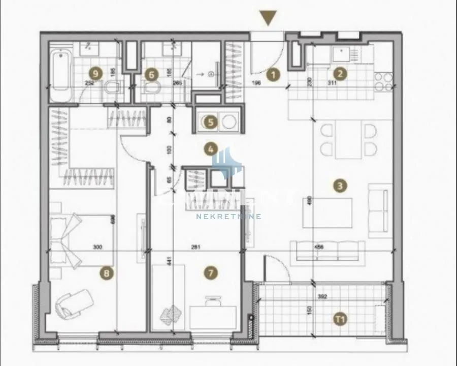 Izdavanje, trosoban stan, 88m², Savski Venac, Beograd