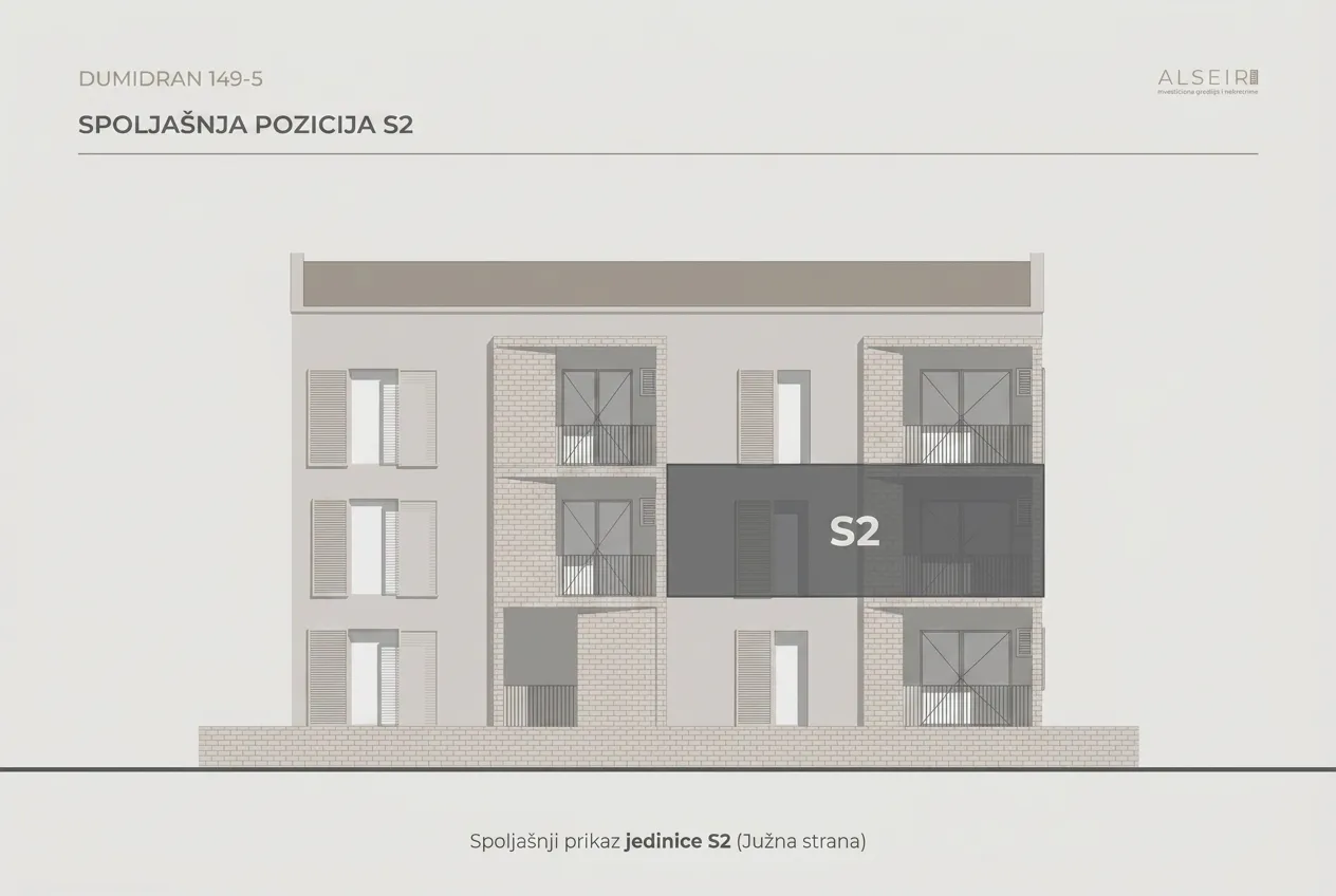 Prodaja, jednosoban stan, 48m², Dumidran, Tivat