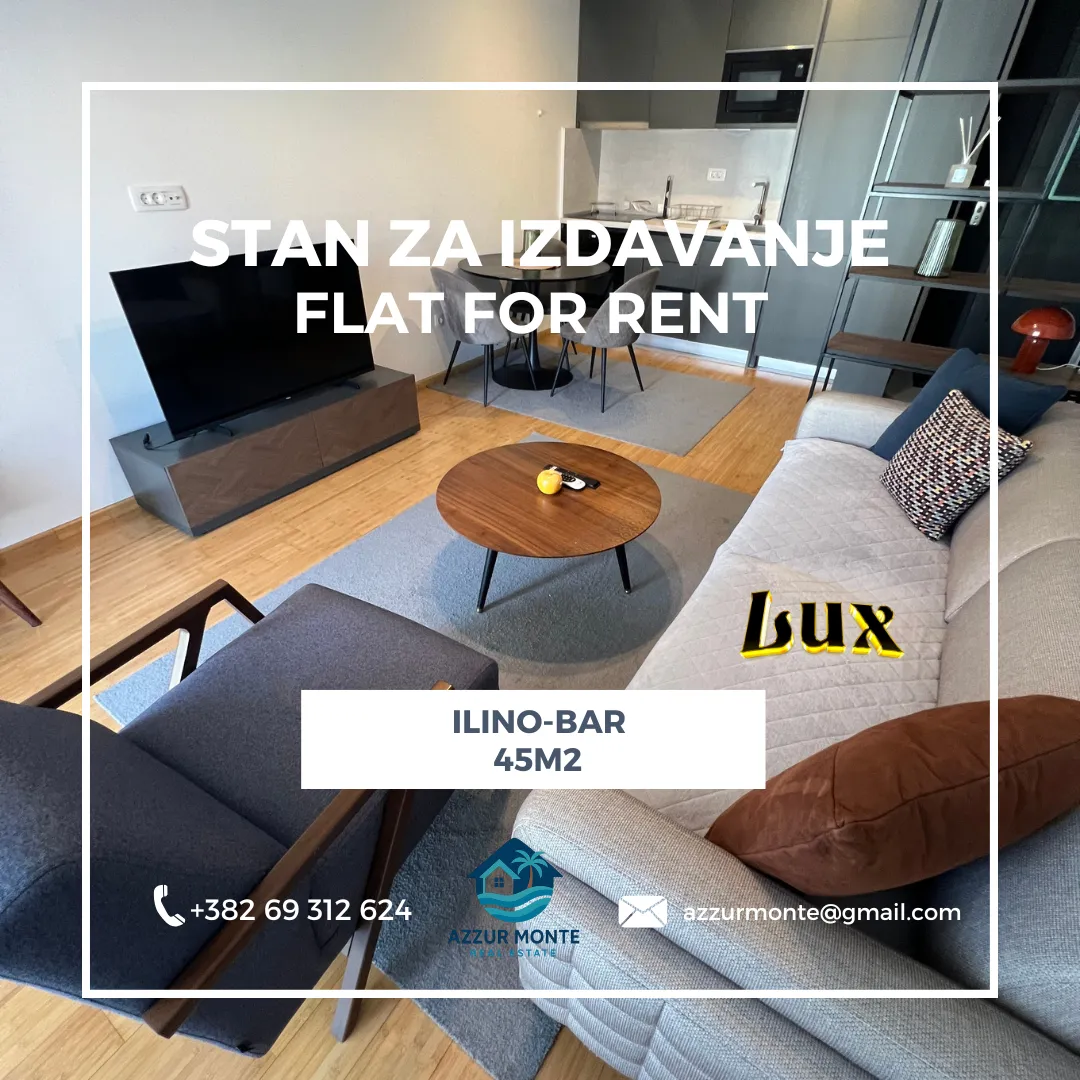 Rent, one bedroom apartment, 45m², Ilino, Bar