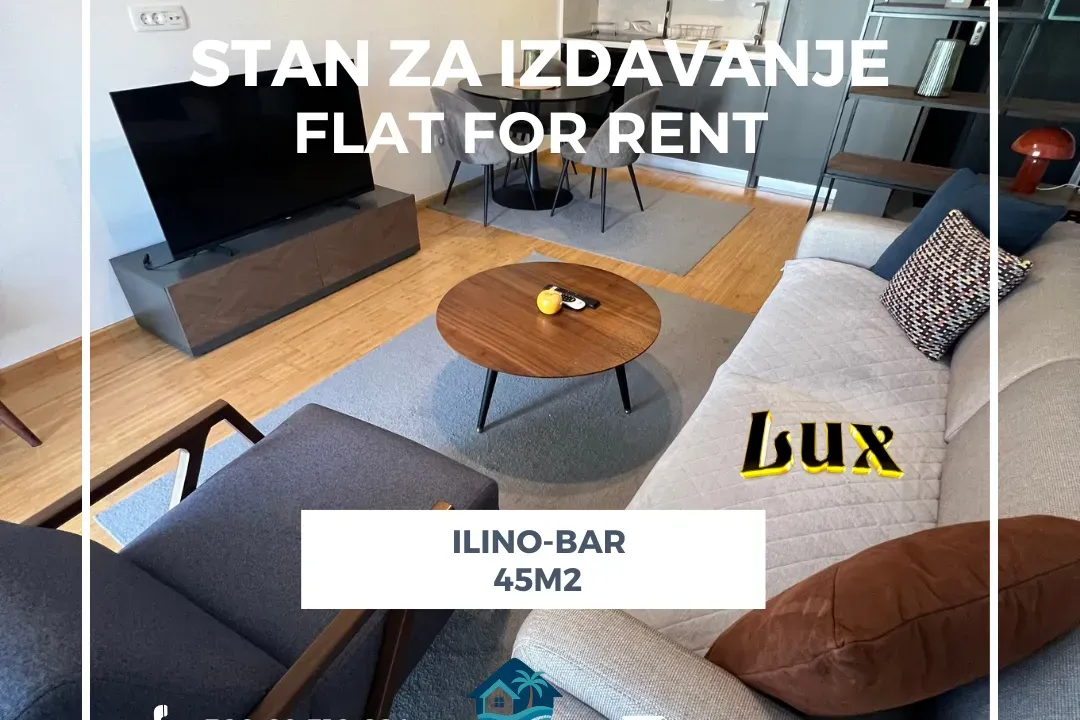 Izdavanje, jednosoban stan, 45m², Ilino, Bar