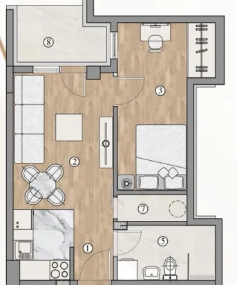 Prodaja, jednosoban stan, 41m², Pantelej, Niš