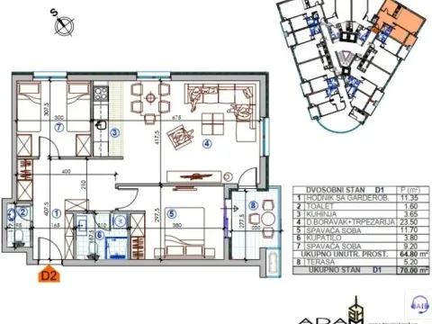 Prodaja, dvosoban stan, 69m², Zagorič, Podgorica - image 3