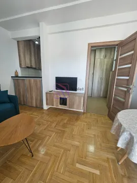 Dnevna soba sa garniturom, TV komodom i pogledom na kuhinju i predsoblje. - image 15