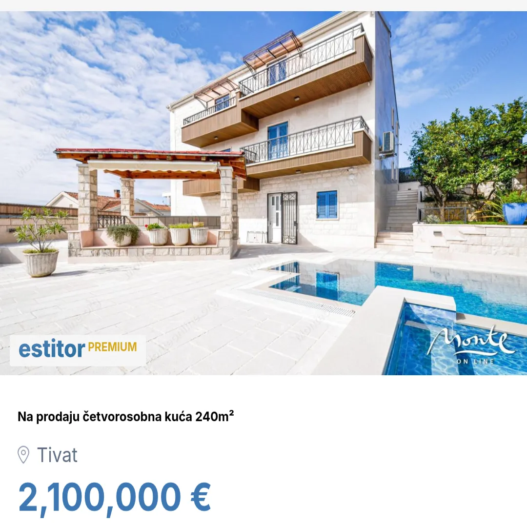 Sale, house, 240m², Tivat, Crna Gora