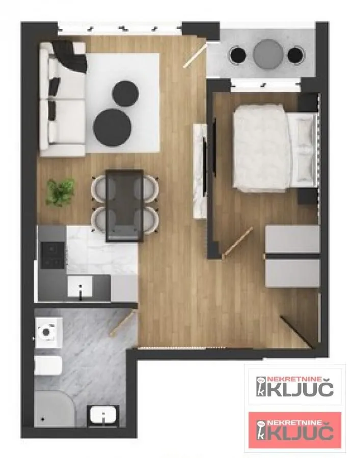 Sale, one bedroom apartment, 44m², Adice, Novi Sad Sve Podlokacije
