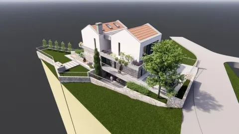3D render moderne kuće sa uređenim dvorištem. - image 2