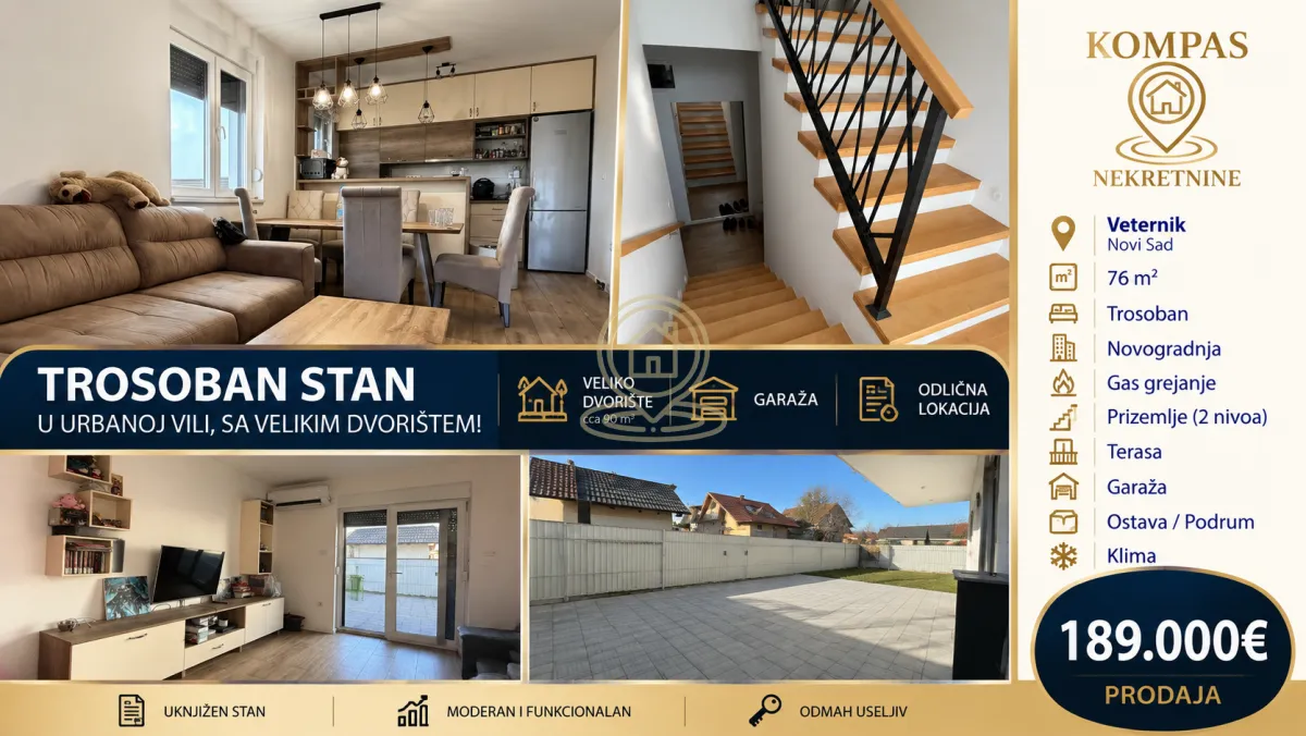Prodaja, trosoban stan, 76m², Veternička rampa, Novi Sad Sve Podlokacije