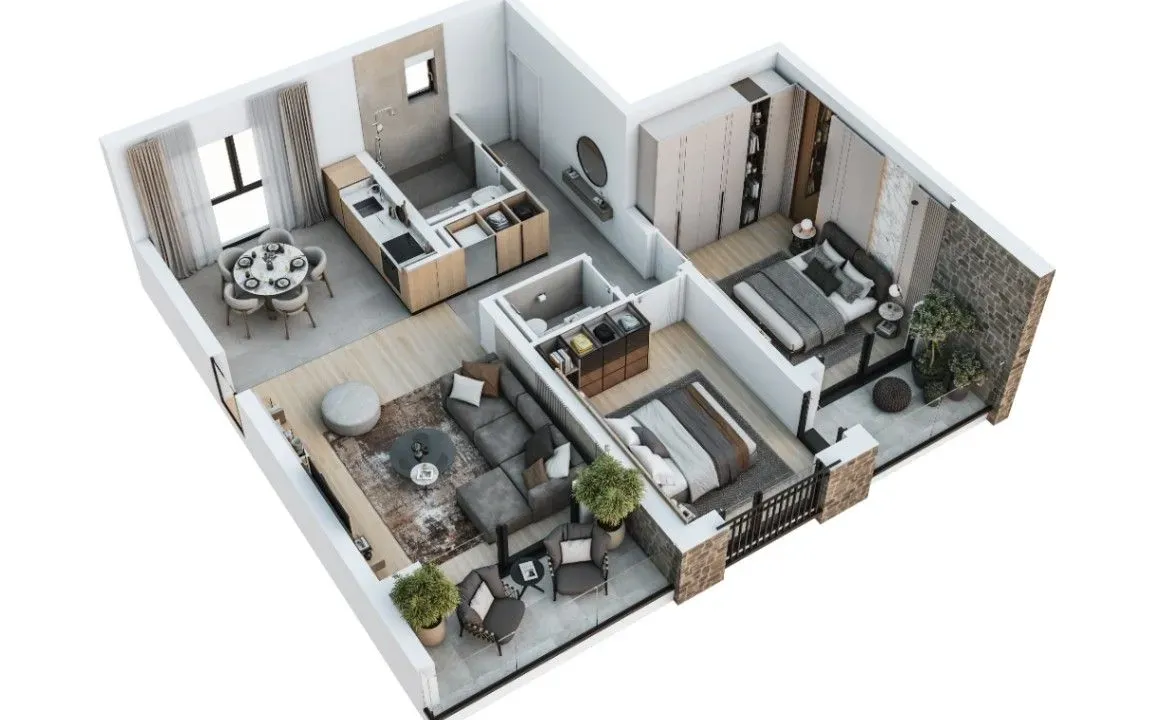 Sale, two bedroom apartment, 75m², Radanovići, Kotor