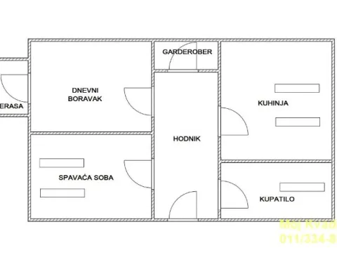 Sale, two bedroom apartment, 61m², Savski Venac, Beograd - image 14