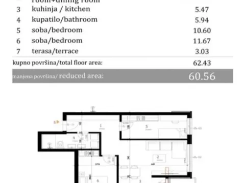 Sale, three bedroom apartment, 60m², Telep, Novi Sad Sve Podlokacije